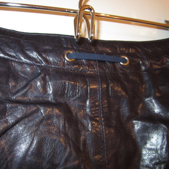 Banana Republic Navy Blue Leather Skirt - Picture 2 of 5